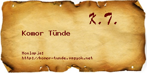 Komor Tünde névjegykártya